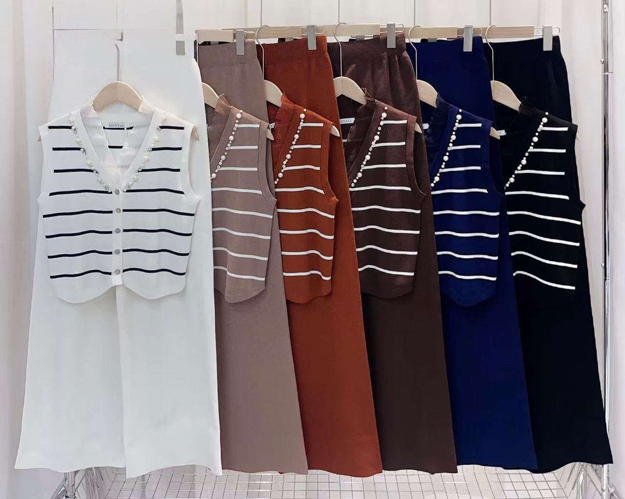 Set chaleco con perlas