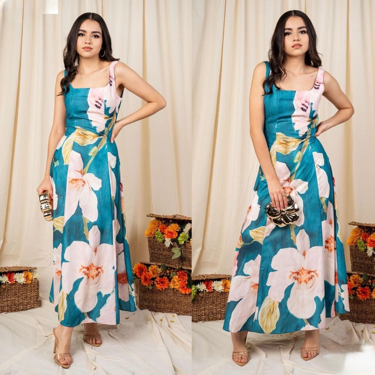 Vestido largo floreado