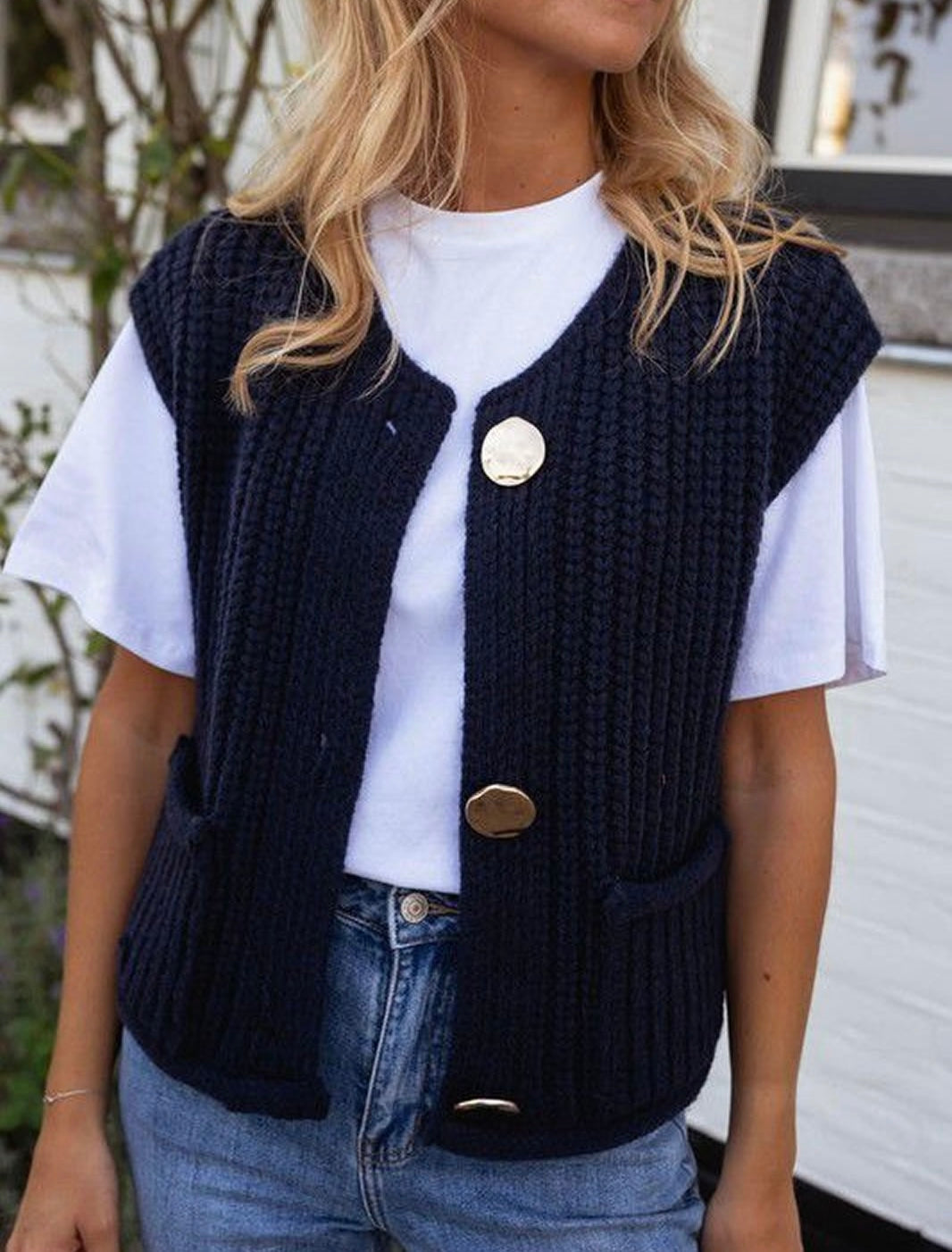 Chaleco de punto grueso