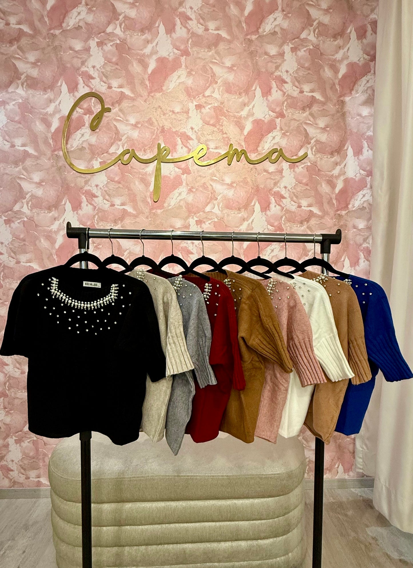 Blusa con perlas y brillos