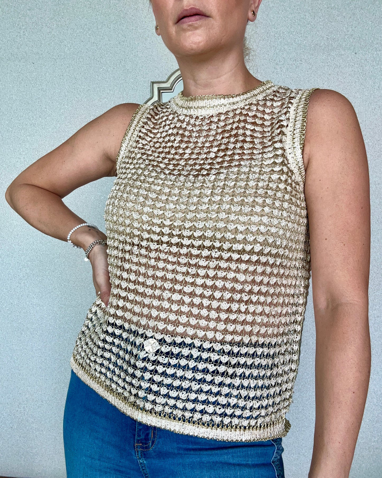 Blusa Tejida Beige