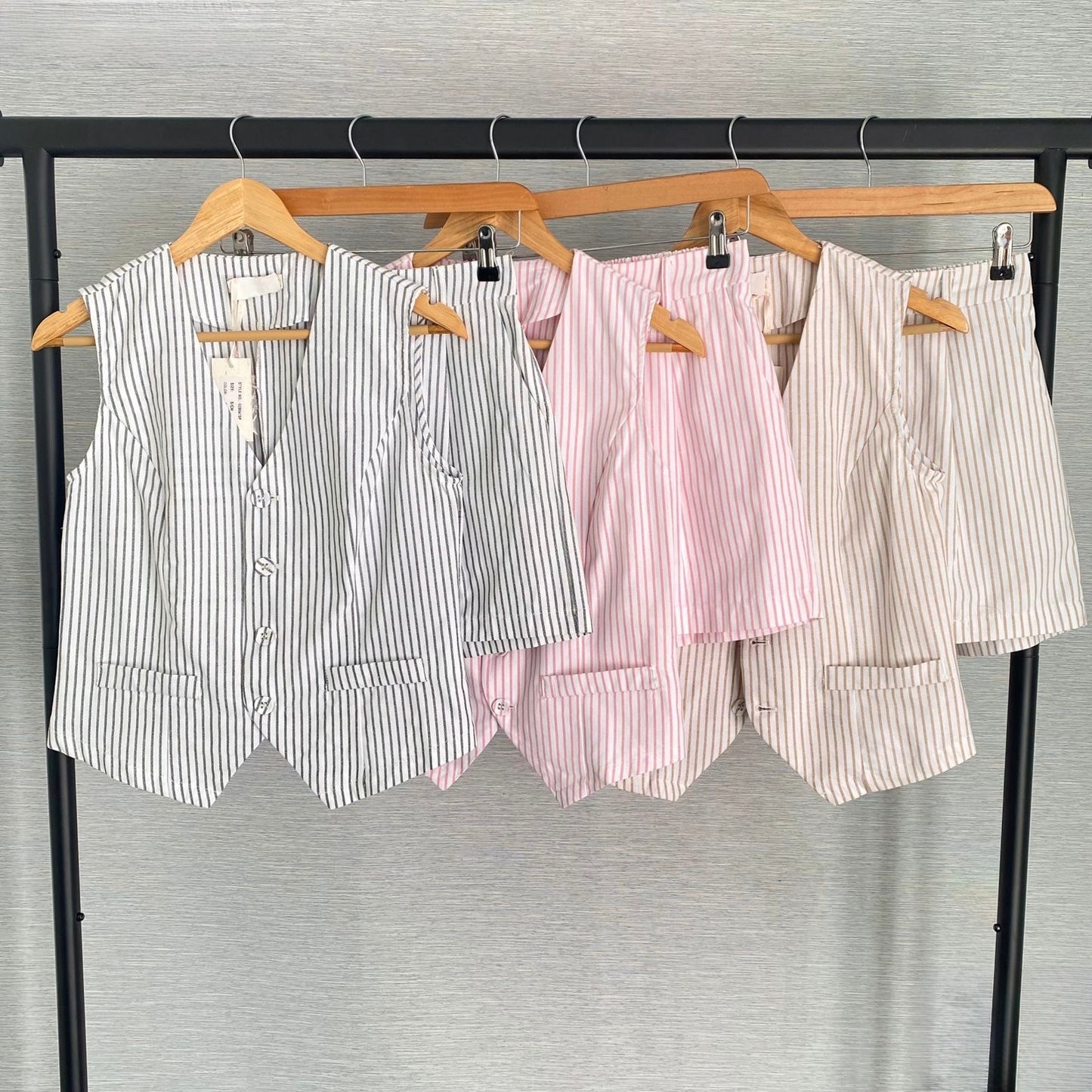 Chaleco y short a rayas