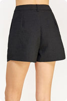 Short brocado negro