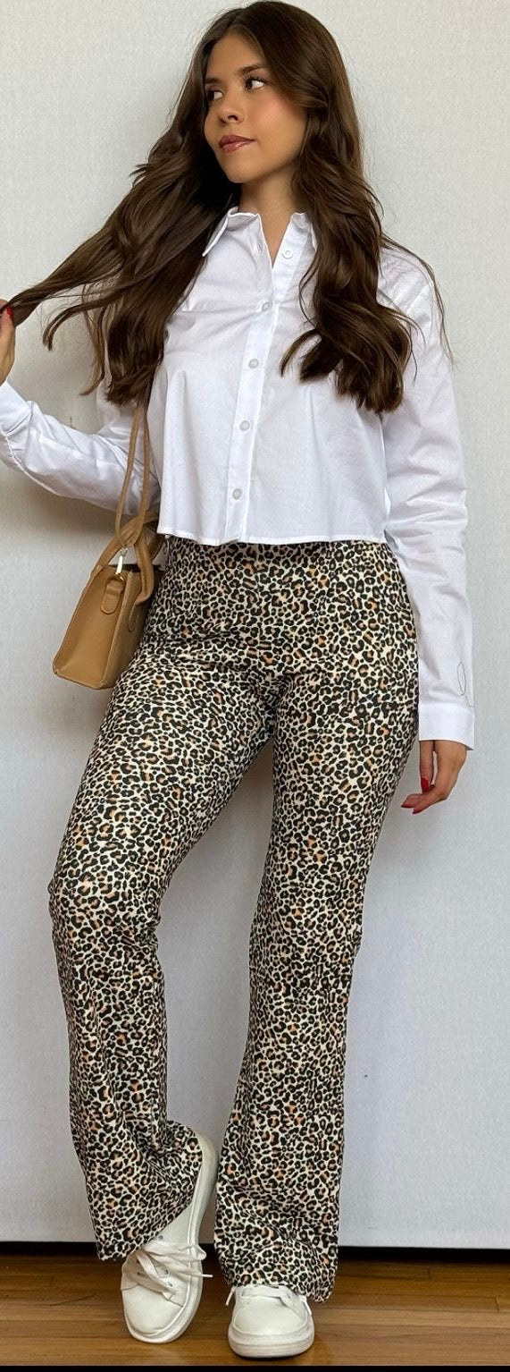 Pantalón stretch de leopardo