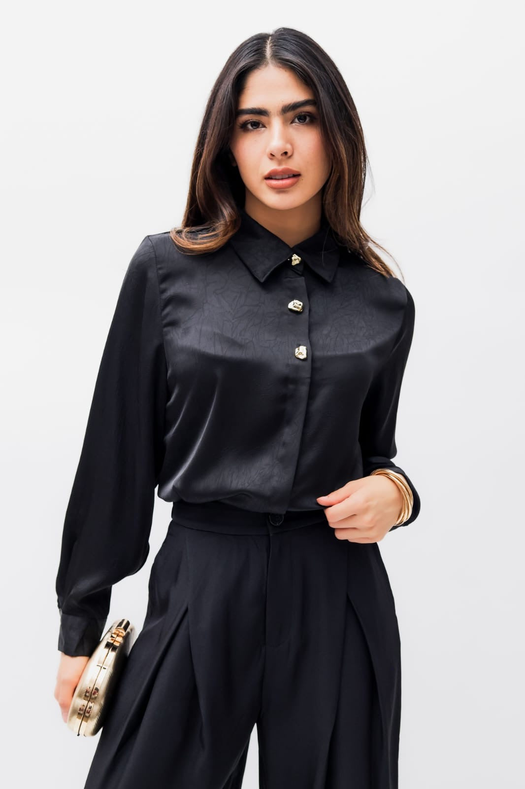 Camisa botones dorados