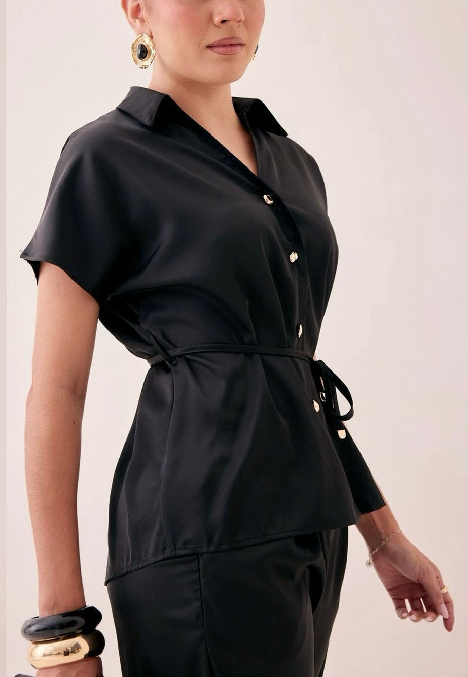 Set Satin negro