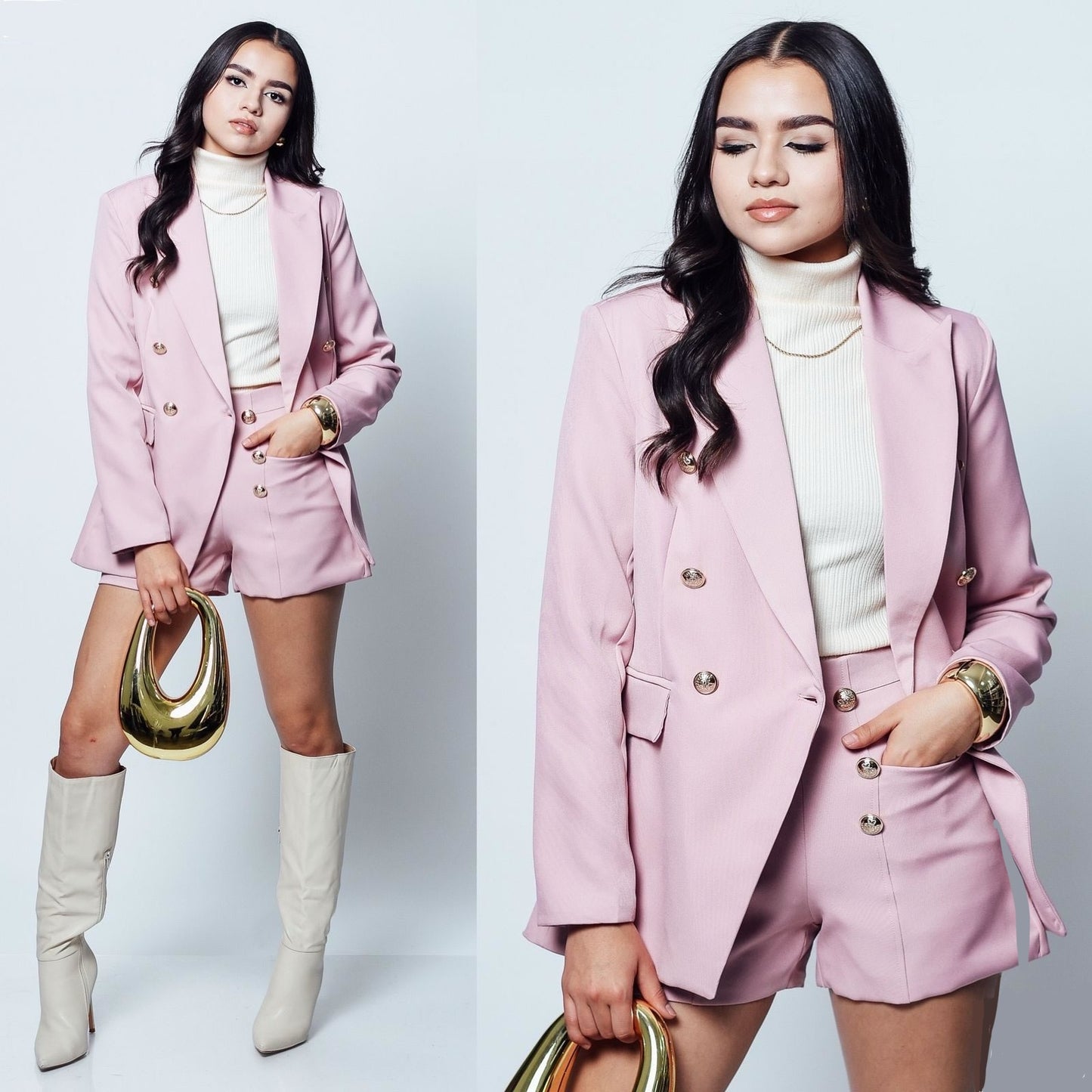 Saco y Short Pastel