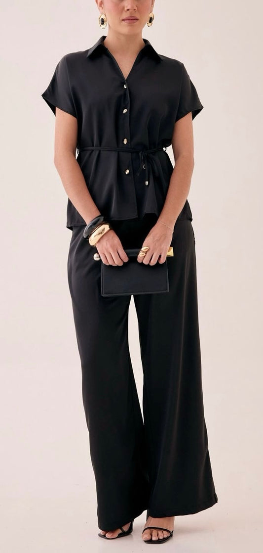 Set Satin negro