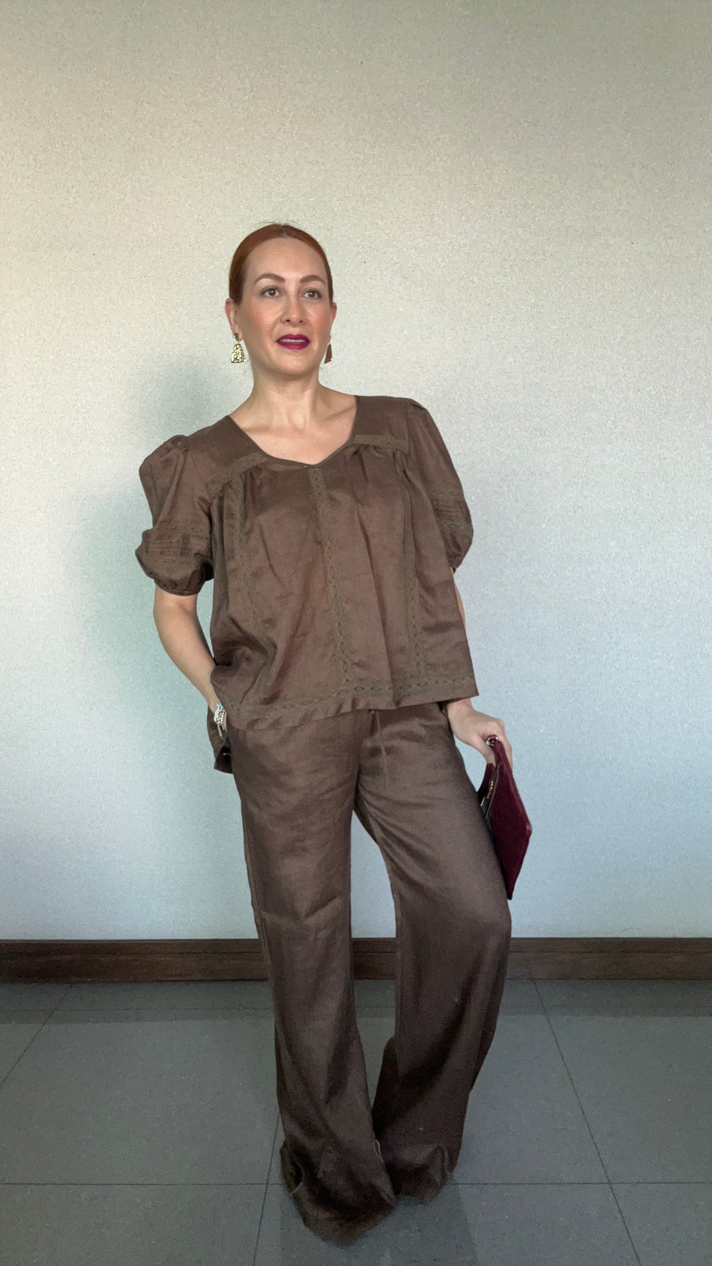 Lino mangas bombachas
